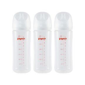 Pigeon PP Nursing Bottle Wide Neck, Anti-Colic, Streamlined Body, Natural Feel, Easy to Clean, 8.1 Oz(Pack of 4), Includes 4pcs M Nipples (3m+) in Saudi Arabia