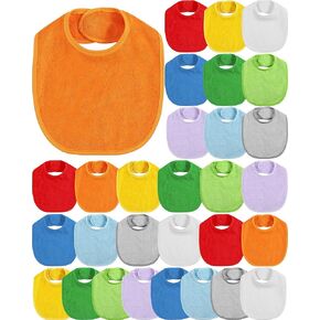 JaGely 30 Pack Baby Muslin Bandana Drool Bibs for Boys Girls Multicolor Solid Terry Cotton Unisex Waterproof Feeder with Fiber Filling Adjustable Newborn Teething and Drooling in Kuwait