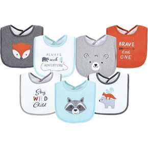 Hudson Baby Unisex Baby Cotton Terry Drooler Bibs with Fiber Filling, Handsome Eyes, One Size in Saudi Arabia