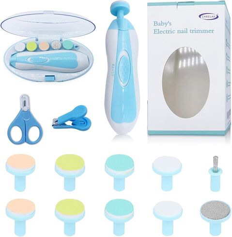 Baby Nail Trimmer File with Light Safe Electric Nail Clippers Kit for Newborn Infant Toddler Kids Toes and Fingernails Care, Polish and Trim Battery Operated (AA) in Saudi Arabia