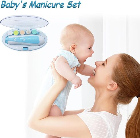 Baby Nail Trimmer File with Light Safe Electric Nail Clippers Kit for Newborn Infant Toddler Kids Toes and Fingernails Care, Polish and Trim Battery Operated (AA) in Saudi Arabia