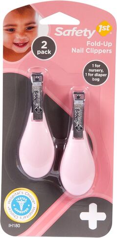 Safety 1stSteady Fold-Up Nail Clippers, Raspberry, 2 Count (Pack of 1) in Saudi Arabia