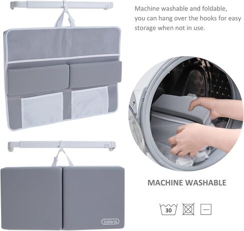 beiens Baby Bath Kneeler and Elbow Rest Pad Set, 1.5-Inch Thick Memory Foam | Quick-dry Non-slip Bathtub Kneeling Pad with 6 Suction Cups and 4 Toy Organizer Pockets for Bathing Babies and Toddlers in Saudi Arabia