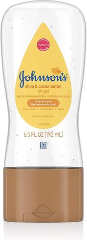 Johnson's Baby Oil Gel, Moisturizing Baby Massage Mineral Oil Enriched with Shea & Cocoa Butter, Dry Skin Relief for Babies, Kids & Adults, Nourishing & Gentle on Delicate Skin, 6.5 fl. oz in Saudi Arabia
