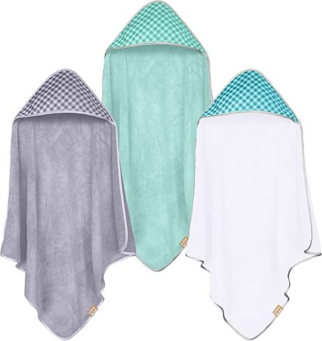 3 Pack Baby Hooded Bath Towel Sets, Ultra Absorbent Baby Essentials Item for Newborn Boy Girl, Baby Bath Shower Towel Gifts for Infant and Toddler - Animal World Elephant in Saudi Arabia