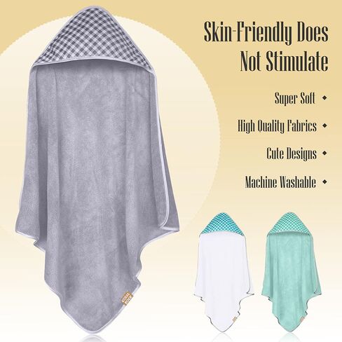 3 Pack Baby Hooded Bath Towel Sets, Ultra Absorbent Baby Essentials Item for Newborn Boy Girl, Baby Bath Shower Towel Gifts for Infant and Toddler - Animal World Elephant in Saudi Arabia