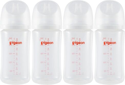 Pigeon PP Nursing Bottle Wide Neck, Streamlined Body, Natural Feel, Easy to Clean, 11.2 Oz (Pack of 3), includes 3pcs L Nipples (6m+) in Saudi Arabia