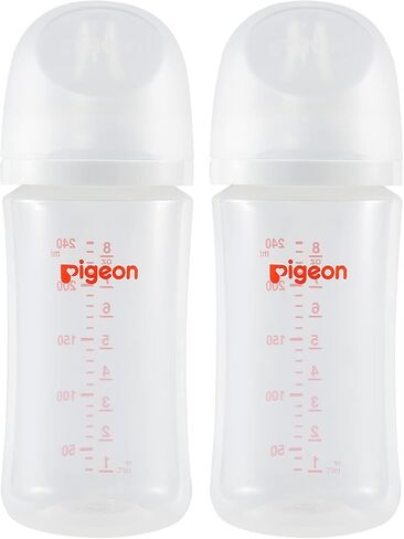 Pigeon PP Nursing Bottle Wide Neck, Streamlined Body, Natural Feel, Easy to Clean, 11.2 Oz (Pack of 3), includes 3pcs L Nipples (6m+) in Saudi Arabia