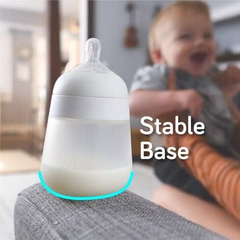 Nanobebe Flexy Silicone Baby Bottle, Anti-Colic, Natural Feel, Non-Collapsing Nipple, Non-Tip Stable Base, Easy to Clean 2-Pack, Sage, 5 oz in Saudi Arabia