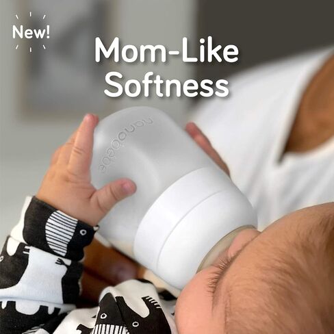 Nanobebe Flexy Silicone Baby Bottle, Anti-Colic, Natural Feel, Non-Collapsing Nipple, Non-Tip Stable Base, Easy to Clean 2-Pack, Sage, 5 oz in Saudi Arabia