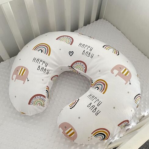 OWLOWLA 2Pack Nursing Pillow Cover Breastfeeding Slipcover Fit Naked Pillow | Soft Breathable Minky Fabric,Fits Original Pillows,Cover Only,Machine Washable,Gift for Baby Boys Girls,White&Khaki in Saudi Arabia