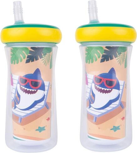 The First Years Bluey Insulated Straw Cup - Diswasher Safe Sippy Cups - Kids Water Bottles - 9 Oz - 2 Count - Ages 9 Months and Up in Saudi Arabia