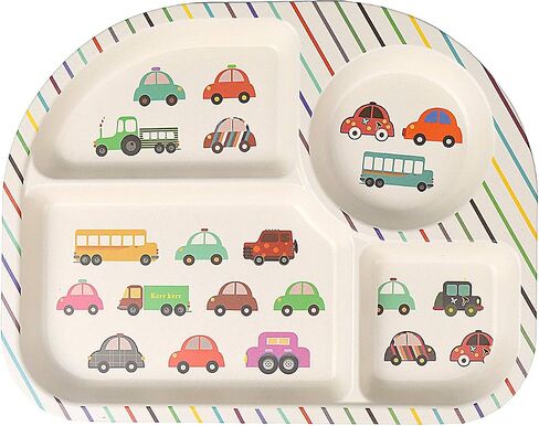 Bamboo Toddler Baby Plates and Bowls Set, 7Pcs Kids Plate Dinnerware Set | Toddler Dinnerware Plate Set,Kids Baby Dishes Feeding Set Include Divided Plate, Bowl,Tumbler, Suction and Utensils,Non-toxic in Saudi Arabia