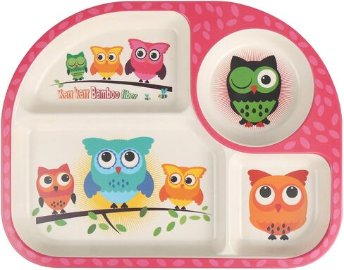 Bamboo Toddler Baby Plates and Bowls Set, 7Pcs Kids Plate Dinnerware Set | Toddler Dinnerware Plate Set,Kids Baby Dishes Feeding Set Include Divided Plate, Bowl,Tumbler, Suction and Utensils,Non-toxic in Saudi Arabia