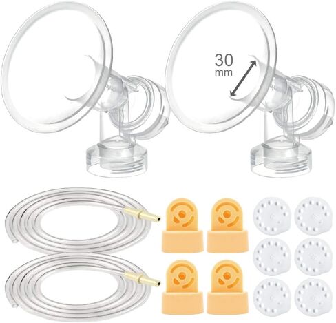 Maymom Breast Pump Kit Compatible with Medela Pump in Style Advanced Breast Pumps;2 Breastshields (one-piece, 24mm), 4 Valve, 6 Membrane, & 2 Pump-in-Style Tubing Can Replace Medela Pumpin Style Valve in Saudi Arabia