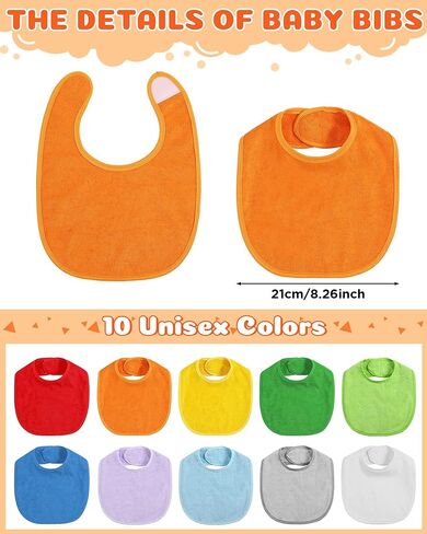 JaGely 30 Pack Baby Muslin Bandana Drool Bibs for Boys Girls Multicolor Solid Terry Cotton Unisex Waterproof Feeder with Fiber Filling Adjustable Newborn Teething and Drooling in Saudi Arabia