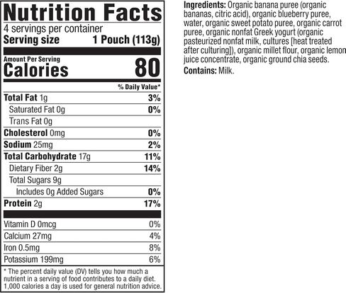 Plum Organics Mighty 4 Organic Toddler Food - Pear, Cherry, Blackberry, Strawberry, Black Bean, Spinach, and Oat - 4 oz Pouch - Organic Fruit and Vegetable Toddler Food Pouch in Saudi Arabia