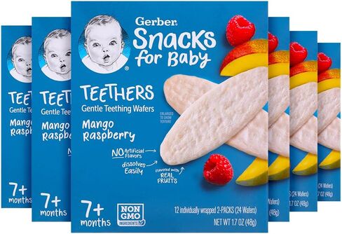Gerber Strawberry Apple Spinach Teething Wafers, 6 Pack in Saudi Arabia