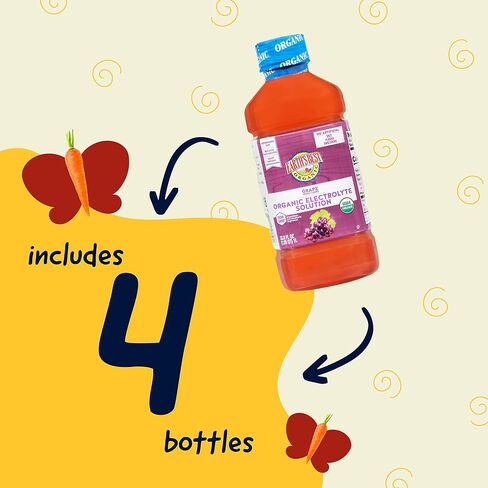 Earth's Best Organic Toddler Drink, Organic Electrolyte Solution for Children 2 Years and Older, Organic Apple Citrus Drink with Zinc, 1 Liter Bottle (Pack of 4) in Kuwait