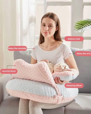 WYXunPlanet Breastfeeding Pillows for Babies,Feeding Pillow, Breastfeeding Nursing Pillows, Baby Nursing Pillows and backrests, Can Change The Baby's Feeding Position(Pink) in Saudi Arabia