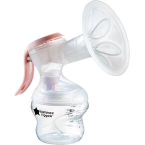 Tommee Tippee Made for Me Single Manual Breast Pump, Strong Suction, Soft Feel, Ergonomic Handle, Portable and Quiet Breastmilk Pump, Baby Bottle Included in Kuwait