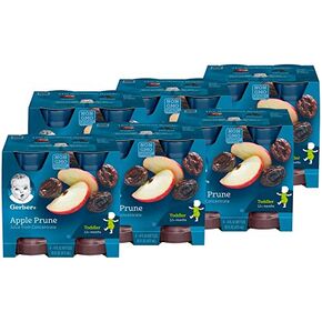 Gerber Apple Prune Juice, Non-GMO Juice from Concentrate, Made for Toddlers, 4-4 FL OZ Bottles Per Pack (Pack of 6) in Saudi Arabia
