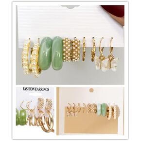 15 Pairs Butterfly Earring Set Creative Simple Inlaid Pearl Earrings Women in Saudi Arabia