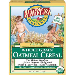 Earth's Best Organic Baby Food, Organic Whole Grain Oatmeal Baby Cereal, Non-GMO, Easily Digestible and Iron Fortified Baby Food, 8 oz Box in Saudi Arabia