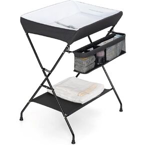Costzon Baby Changing Table, Folding Diaper Station Nursery Organizer for Infant (Dark Gray) in Saudi Arabia