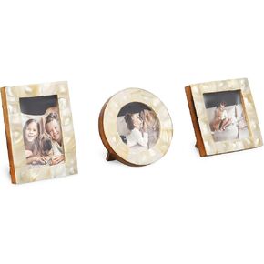 Handicrafts Home Mini Picture Frames Set of 3, Handmade Baby Keepsake Frames for Ultrasound Pictures, Newborn Photos & Grandchildren Portraits, Tiny Wallet Size Photo Frames for Nursery Decor, Blue in Kuwait
