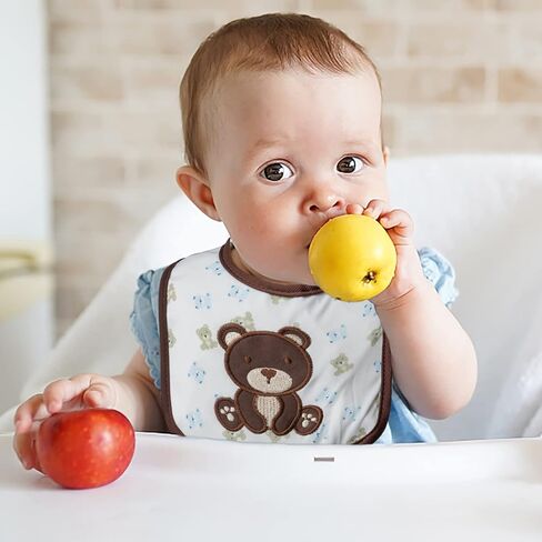 7Pcs Cotton Waterproof Baby Bibs Hook Loop Closure Newborn Bib Keepsake Baby Gift for Drooling Feeding Eating in Saudi Arabia