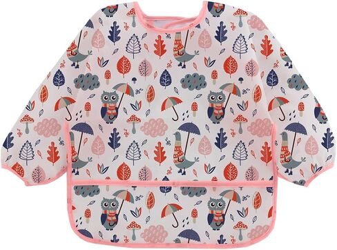 3 Pcs Waterproof Long Sleeves Baby Bibs Weaning Smock Bib 3-24 Months in Saudi Arabia