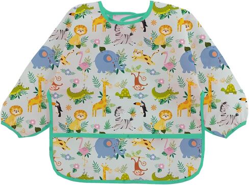 3 Pcs Waterproof Long Sleeves Baby Bibs Weaning Smock Bib 3-24 Months in Saudi Arabia