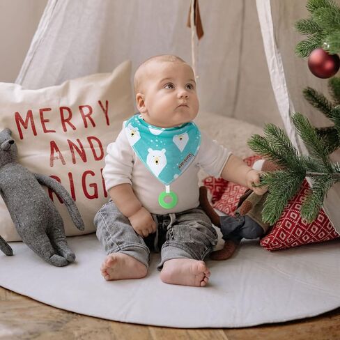 Baby Bandana Drool Bibs 6-Pack and Teething Toys 6-Pack Made with 100% Organic Cotton, Absorbent and Soft Unisex in Kuwait