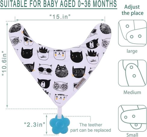 Baby Bandana Drool Bibs 6-Pack and Teething Toys 6-Pack Made with 100% Organic Cotton, Absorbent and Soft Unisex in Kuwait