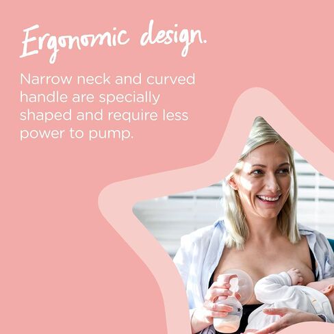 Tommee Tippee Made for Me Single Manual Breast Pump, Strong Suction, Soft Feel, Ergonomic Handle, Portable and Quiet Breastmilk Pump, Baby Bottle Included in Saudi Arabia