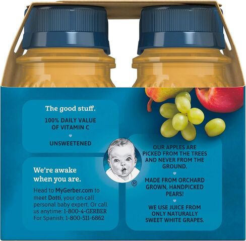 Gerber Juice Fruit 2 Apple, 1 Pear, 1 White Grape Juices from Concentrate Variety (Pack of 10) in Saudi Arabia