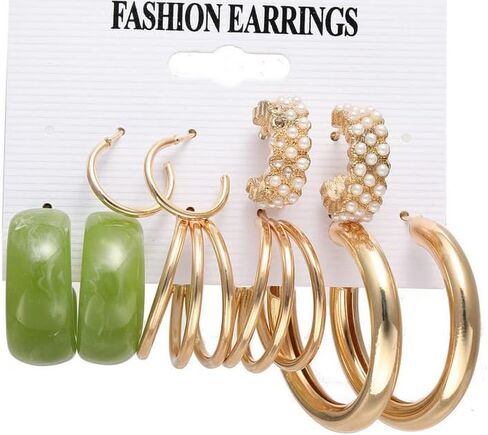 15 Pairs Butterfly Earring Set Creative Simple Inlaid Pearl Earrings Women in Saudi Arabia