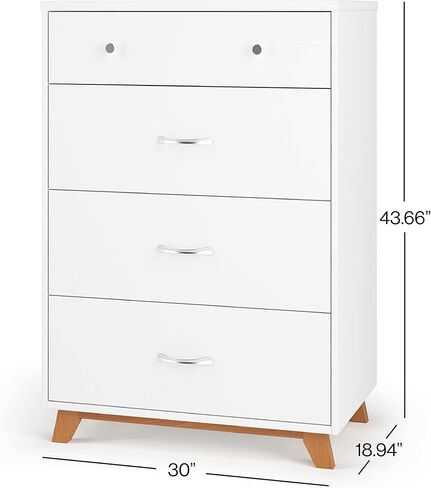 Childcraft Child Craft SOHO 3 Piece Nursery Furniture Set, 4-in-1 Convertible Crib, 4 Drawer Chest and 3 Drawer Changing Table Dresser (White/Natural) (F34001.3PC) in Kuwait