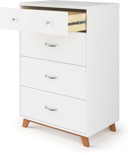 Childcraft Child Craft SOHO 3 Piece Nursery Furniture Set, 4-in-1 Convertible Crib, 4 Drawer Chest and 3 Drawer Changing Table Dresser (White/Natural) (F34001.3PC) in Kuwait