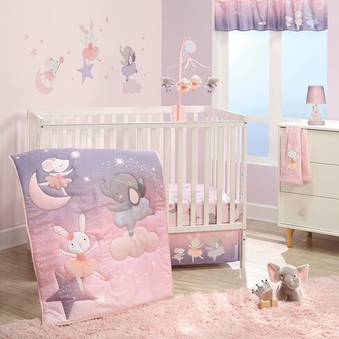 Bedtime Originals Tiny Dancer Bunny & Stars Pink Nursery Lamp with Shade & Bulb in Saudi Arabia