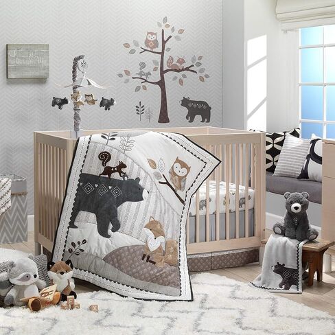 Lambs & Ivy Woodland Forest Gray Bears Nursery Lamp with Shade & Bulb in Saudi Arabia