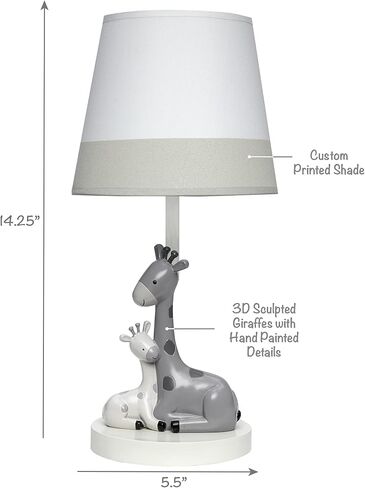 Lambs & Ivy Jungle Friends White/Gray Giraffe Nursery Lamp with Shade & Bulb in Saudi Arabia