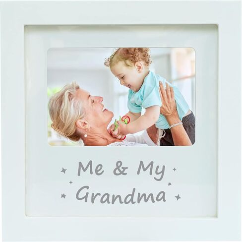 إطار صورة HAMUIERS Me and My Grandma، إطار صورة الجدة، إطار صورة تذكاري للطفل، أفضل هدايا الجدة الجديدة على الإطلاق، ديكور الحضانة، أبيض in Saudi Arabia