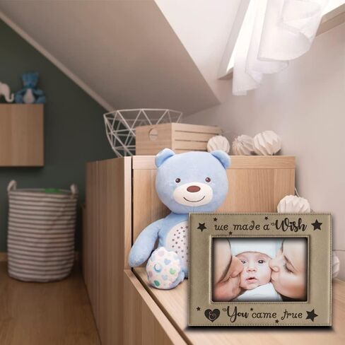BELLA BUSTA- We made a Wish & You Came True- Baby Picture Frame- Baby shower - Baby Mother's Day -Father's Day -Engraved Leather Picture Frame (4 x 6 Horizontal) in Saudi Arabia
