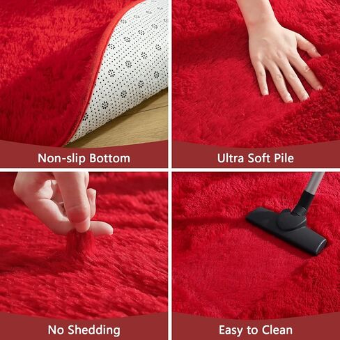 Chicrug Fluffy Round Area Rugs for Girls Bedroom, 4x4 Feet Shaggy Circle Area Rug for Living Room, Soft Fuzzy Carpets for Princess Room, Cute Rug Kids Circular Playmats for Baby Nursery Home, Black in Saudi Arabia