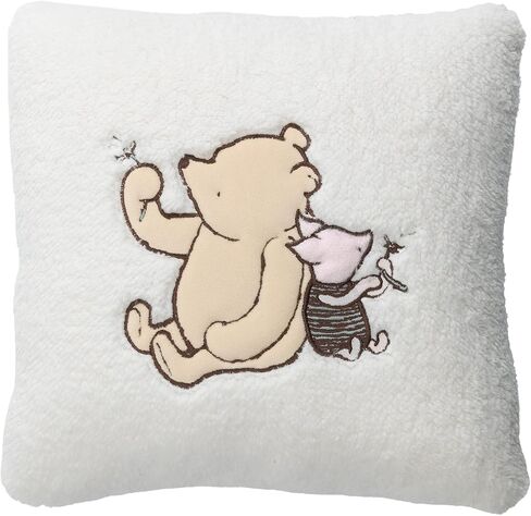 Lambs & Ivy Storytime Pooh Soft Sherpa Nursery Throw Pillow - Cream in Saudi Arabia