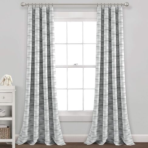 Lush Decor Baby Jungle Adventure Geo Blackout Window Curtain Single Panel, Gray in Saudi Arabia