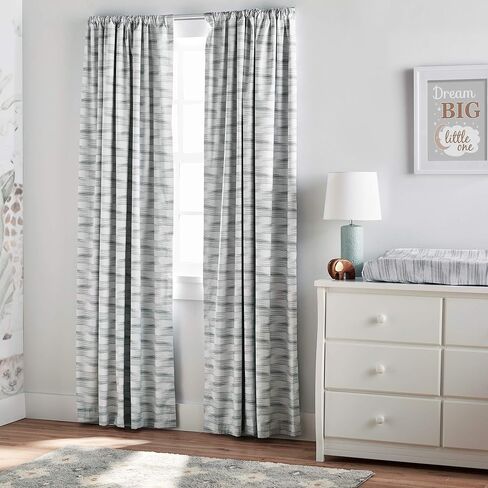 Lush Decor Baby Jungle Adventure Geo Blackout Window Curtain Single Panel, Gray in Saudi Arabia