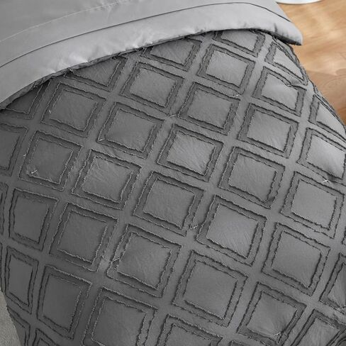 طقم سرير أطفال معنقدة مكون من 4 قطع من خصلات الجاكار البيضاء الصلبة، تصميم بوهيمي ناعم ومطرز بتصميم بوهيمي أنيق للأطفال الأولاد والبنات، يتضمن لحافًا وملاءة مسطحة وملاءة جاهزة وغطاء وسادة in Kuwait